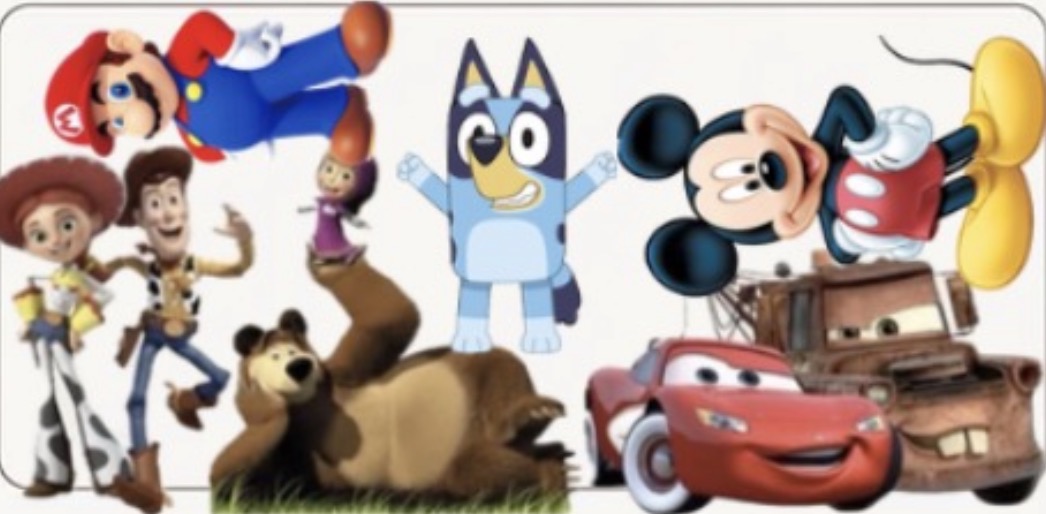 Examples of custom foam-board cutouts — names, numbers, monograms, phrases and logos